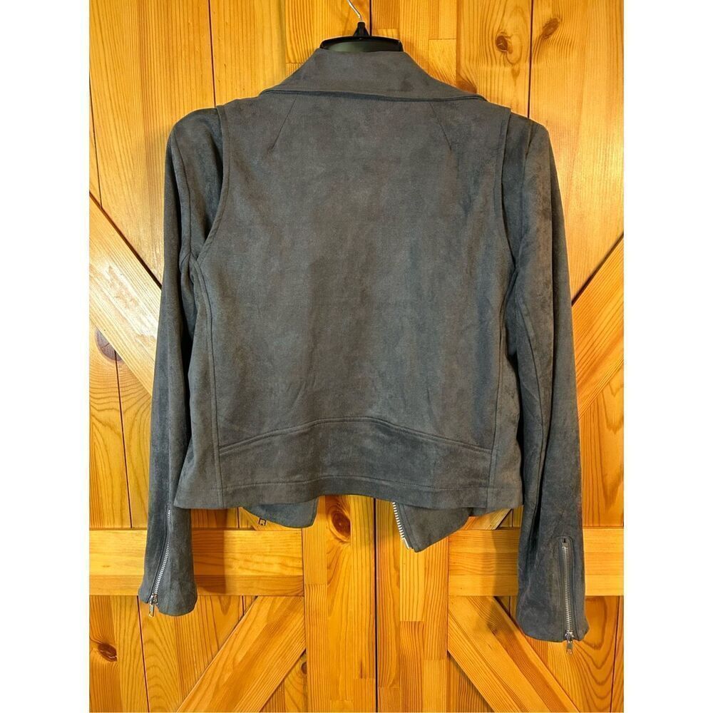 Vici Grey Soft Moto Style Jacket Size Medium Zip Up Faux Suede (0953) - Picture 5 of 5
